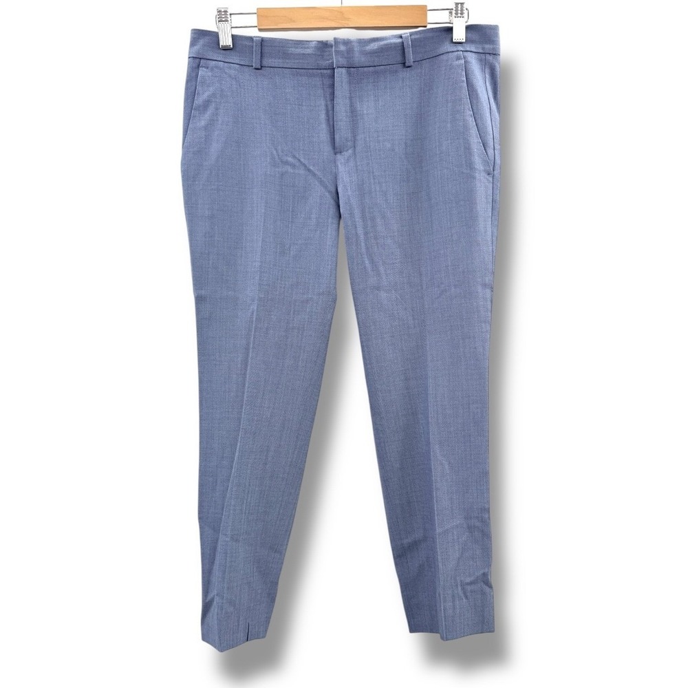 Banana Republic Avery Tailored Crop Pants Women's‎ 6 Short Blue Wool Blend Work